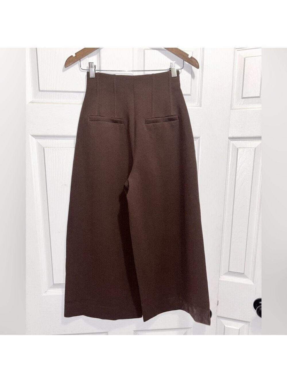 Aritzia BABATON 1-01 Cady Pant Brown Zipper Front Corset Waist Wide Leg Size 0 - Picture 7 of 11